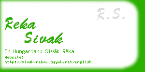 reka sivak business card