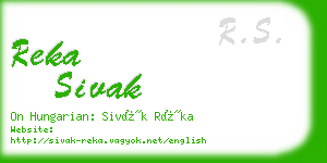 reka sivak business card